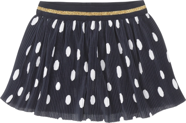 Dekliško plise krilo s pikami mornarsko modra DIRKJE (vel. 98)