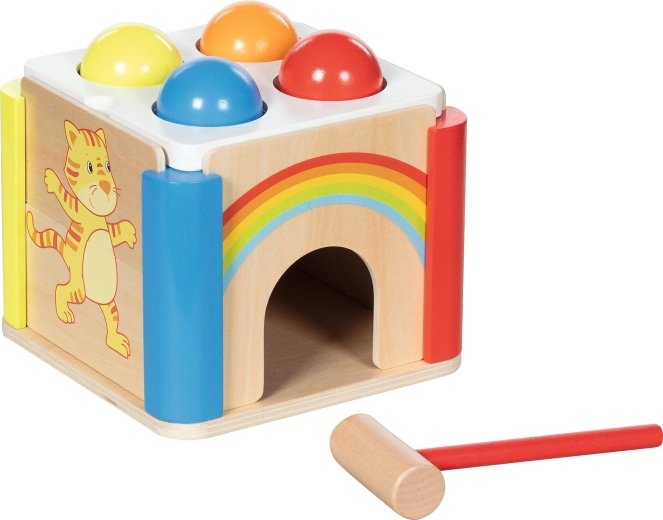 Wooden hammer box "Rainbow" with interchangeable side panels - 1 piece
