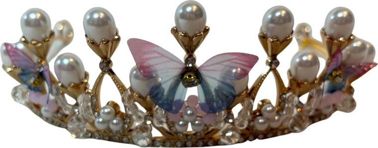 Rožnat naglavni trak Butterfly Crown za deklice