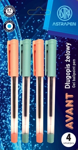 Gel pero ASTRA Avant 0,7 mm, komplet 4 kos
