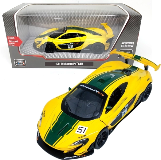 Kovinski model avtomobila McLaren P1 GTR 1:31 z lučmi in zvoki