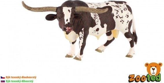 Model teksaškega goveda z dolgimi rogovi 15 cm