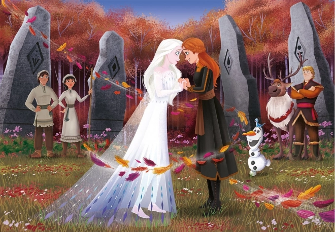 CLEMENTONI Puzzle Ledeno kraljestvo 2: Sestri 104 koščkov