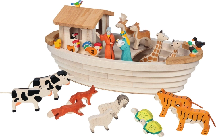 Noah's Ark made of natural wood - 1 piece