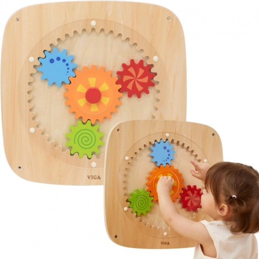 VIGA lesena stenska tabla z barvnimi zobniki