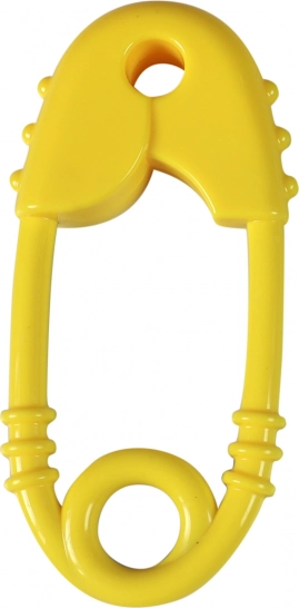 Ropotuljica in grizalo v obliki varnostne sponke za dojenčke