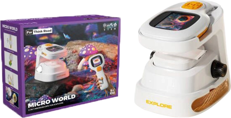 2-in-1 digital tabletop microscope with LCD display