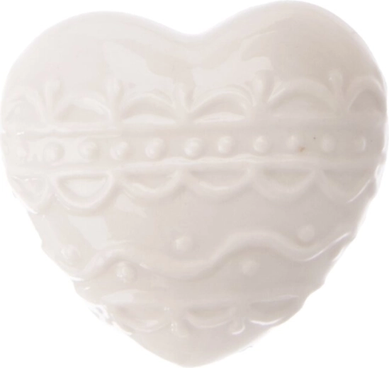 Porcelanasto srce belo 6 × 4 × 6 cm