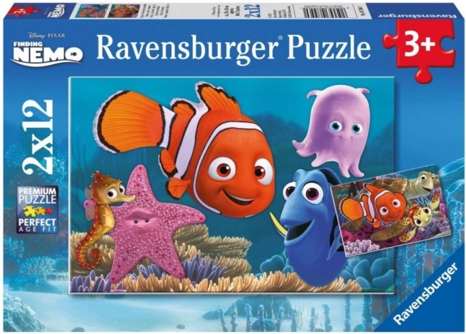 Sestavljanka Iskanje Malega Nema 2×12 koščkov RAVENSBURGER