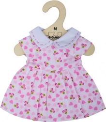 Bigjigs Toys roza oblekice s srčki za punčko 34 cm