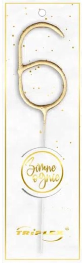 Prskavka številka 6, zlata 16,5 cm