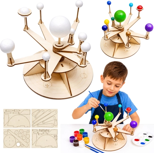 Leseni model sončnega sistema – DIY izobraževalni komplet