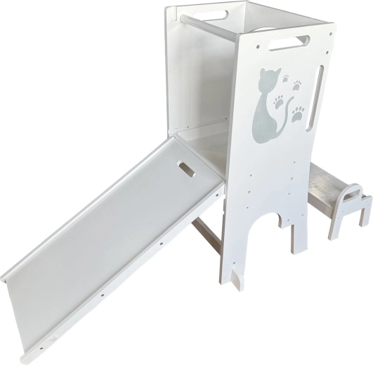 Rastoči učni stolp s kužkom s toboganom in tablo