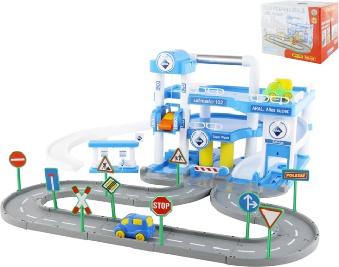 Garaža ARAL s 3 nadstropji z mehanskim dvigalom