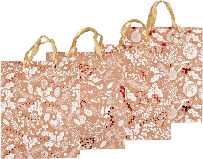 Božična papirnata darilna vrečka z reliefnim vtiskom 26 × 10 × 32 cm (4 različice)