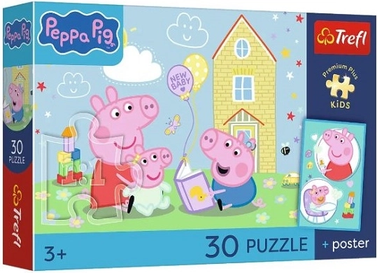 Otroške sestavljanke Premium Plus Kids Pujsa Pepa – Pepa ima načrt (30 kosov)