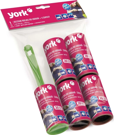 Čistilni valjček za oblačila, 20 lističev + 4 nadomestni valjčki, mešanica barv