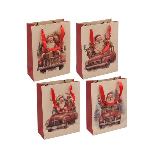 Božična darilna vrečka z motivom Miklavža 18 × 24 × 8 cm (12 kos)