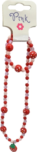 Rožnata garnitura nakita s obeskom jagoda