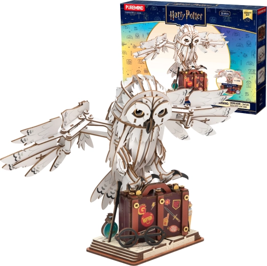 Puremind Harry Potter lesena 3D sestavljanka Hedvika s premičnimi krili