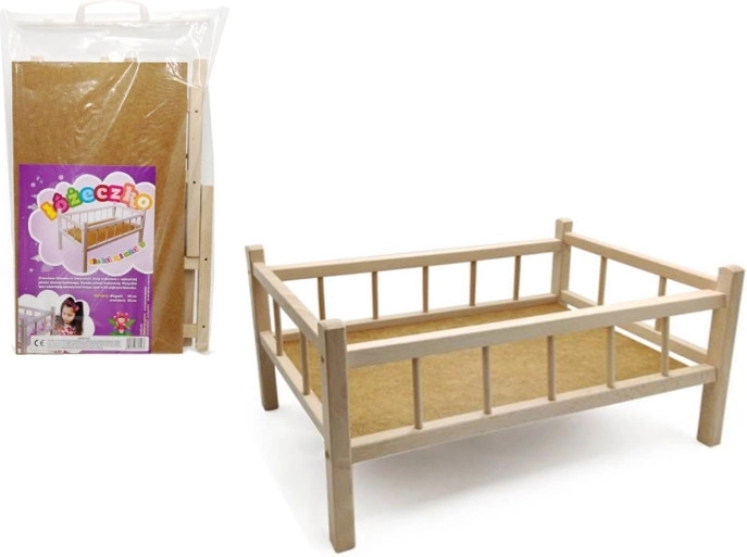 Lesena posteljica za punčke in medvedke