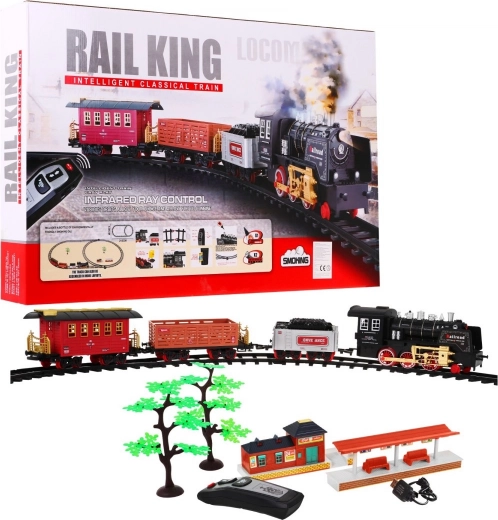 Otroški vlak na daljinsko upravljanje s svetlobnimi učinki in dimom 3+