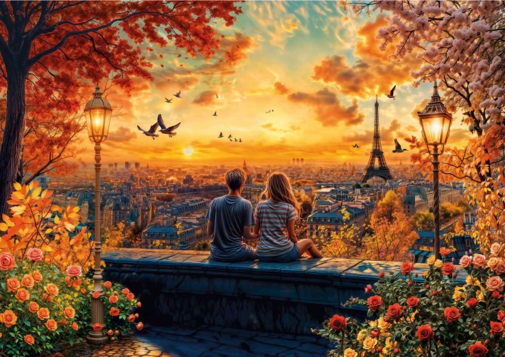 Educa puzzle Zaljubljena v Parizu 1500 koščkov