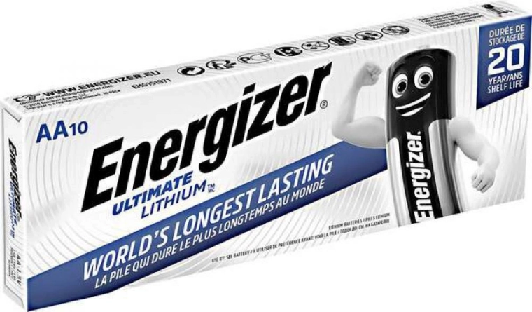Energizer Ultimate Lithium AA tuškové baterije, 10 kos