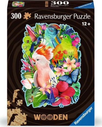 RAVENSBURGER Lesena obrisna sestavljanka Čudovite ptice 300 kosov