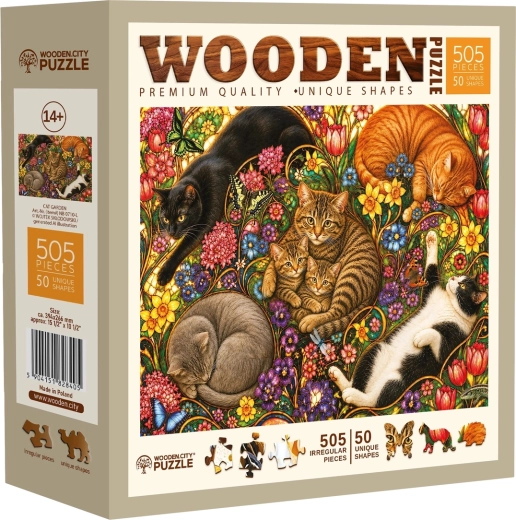 WOODEN CITY lesena sestavljanka Mačji vrt, 505 koščkov