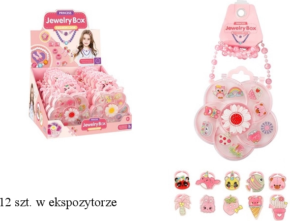 Set otroških prstančkov 10 kos v cvetličnem etuiju