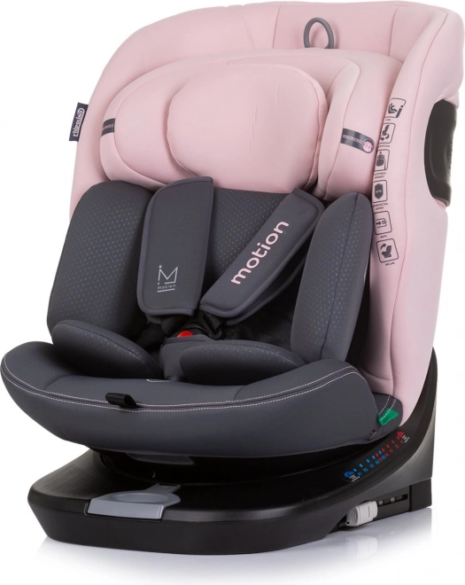 Avtosedež i-Size 40–150 cm z ISOFIX in vrtljivo osnovo, Flamingo