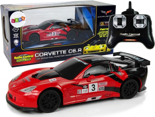 Športni avto R/C 1:24 Corvette C6.R rdeče z osvetlitvijo