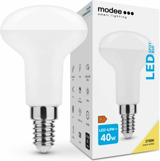 Modee Smart Lighting LED žarnica E14 4,9 W toplo bela R50