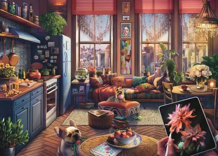 Ravensburger sestavljanka stanovanje v boho slogu XXL 500 koščkov