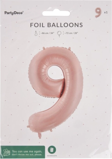 Folijski balon številka 9 bež 72 cm