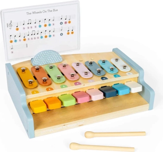 Bigjigs Toys leseni klavir in ksilofon 2 v 1 za otroke