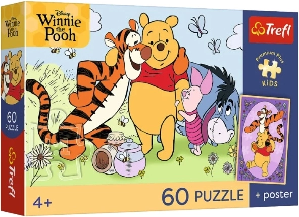 Children's puzzle PremPlus Kids Kubuś Smile and Honey 60 pieces