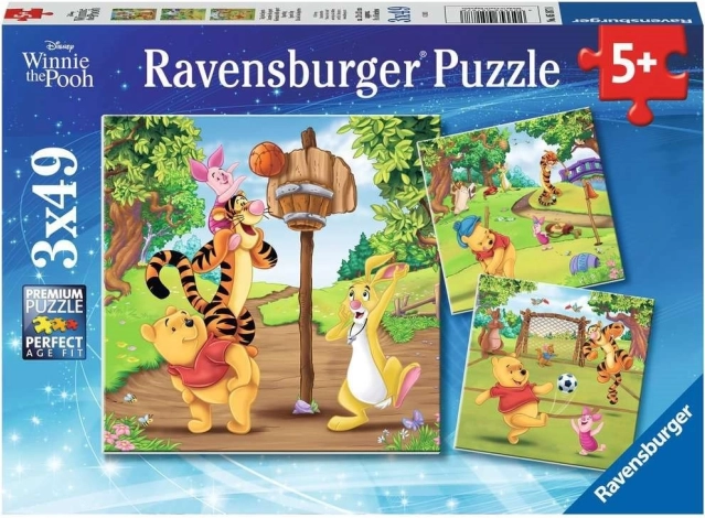 Sestavljanka Medvedek Pu 3x49 koščkov od Ravensburgerja