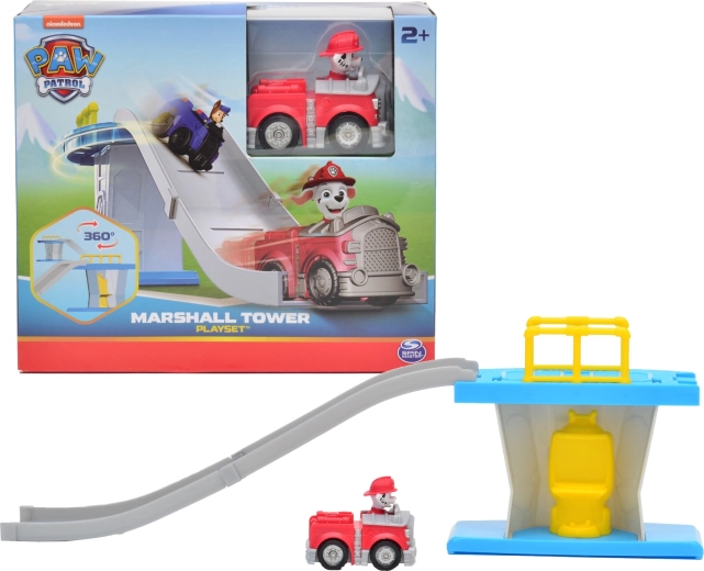 Paw Patrol mini stolp z vozno progo in gasilskim vozilom Marshall