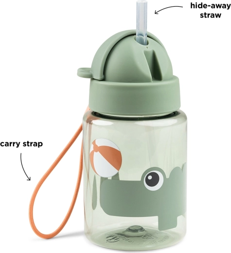 Done by Deer steklenička s slamico Playground zelena 280 ml