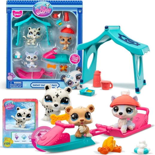 Littlest Pet Shop Snowy Day Play Pack – komplet figuric in dodatkov