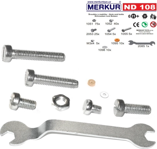 Merkur nadomestni komplet vijakov in matic nd108