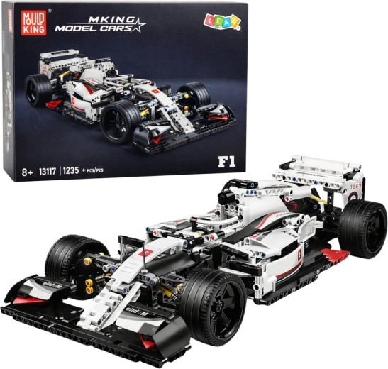 Konstrukcijski komplet dirkalnika F1 v belo-rdeči barvi, 1235 delov