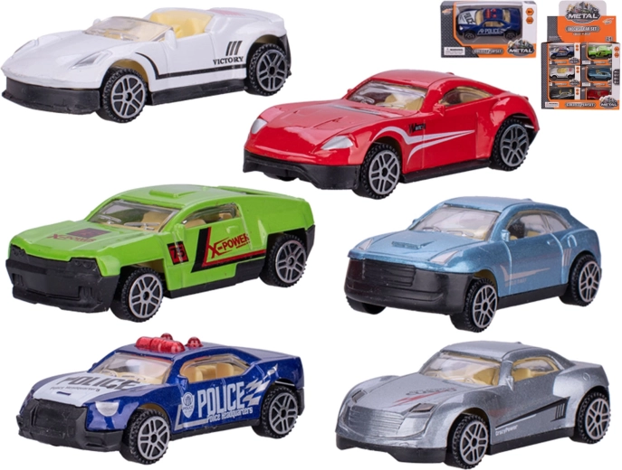 Set kovinskih športnih avtomobilčkov 7 cm – 24 kos