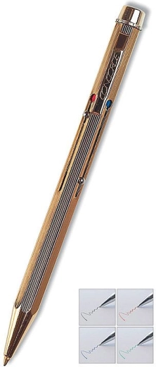 Kemični svinčnik Concorde Classic s 4 barvami, zlat