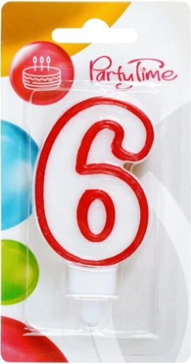 Rojstnodnevna svečka številka 6 rdeča