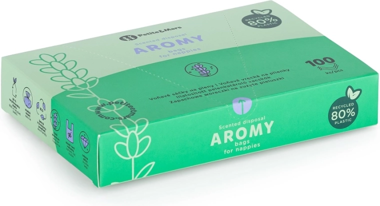 Dišeče vrečke za plenice z ročaji AROMY 100 kos