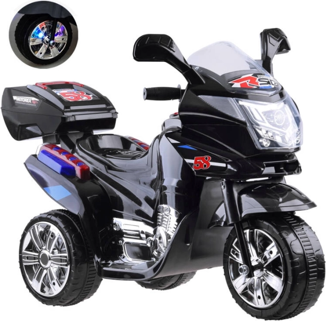Otroški električni motor z LED lučmi – črna
