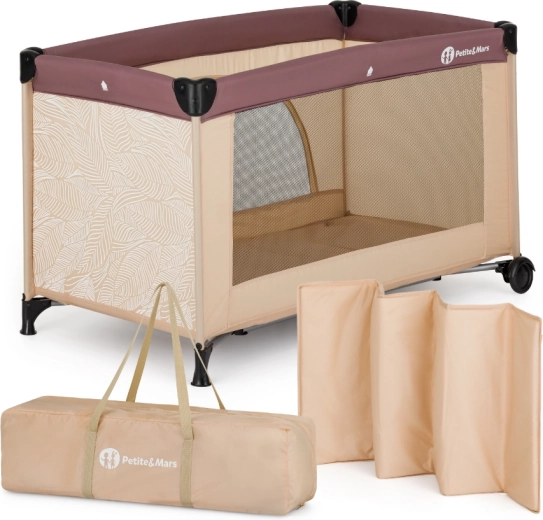 Petite&Mars potovalna posteljica nyja elegant dreamlines mocha